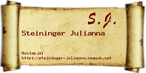 Steininger Julianna névjegykártya
